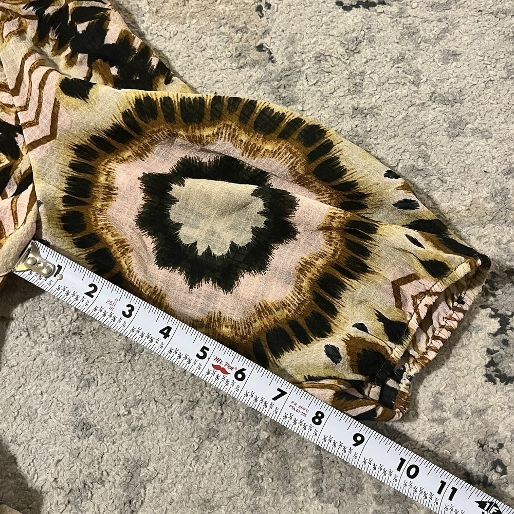 Rachel Zoe NWT Women Animal Print Crop Wrap Tie Top Puff Sleeve Boho Resort S - Picture 5 of 8